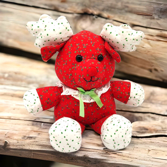 Dakin 1988 Collectible Plush Stuffed Toy Reindeer Vintage Holiday Christmas Bear - Picture 4 of 12